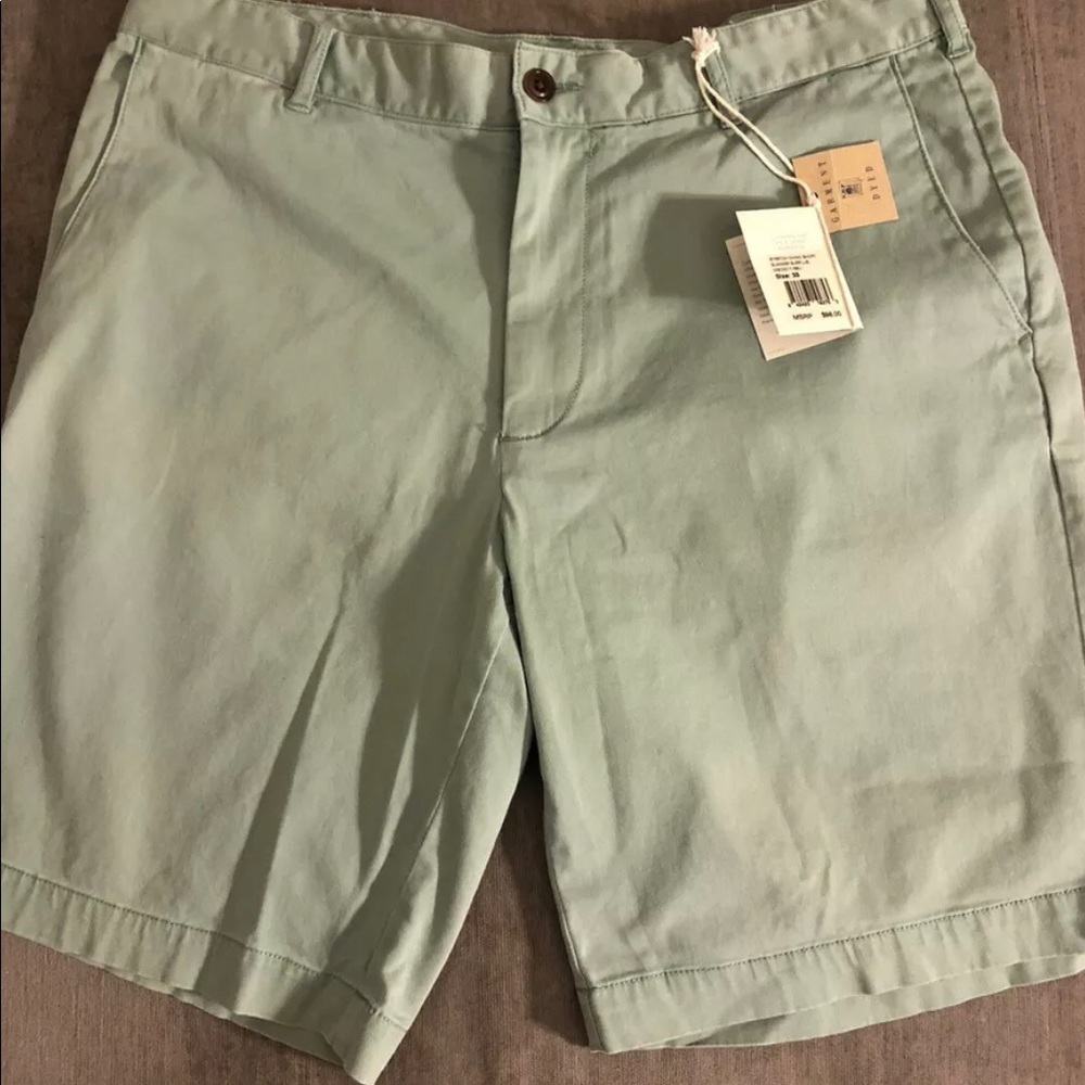 NEW Faherty Stretch Chino Short Garment Dyed Sage  Size 33 List Price $98.00
